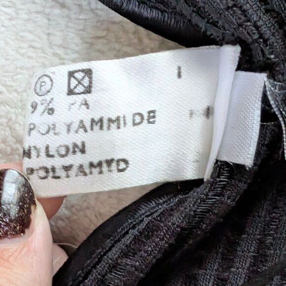 Vintage Sparkly Tank Top Women's XS/Small Black Silver Ruched Metallic Disco - Picture 5 of 7